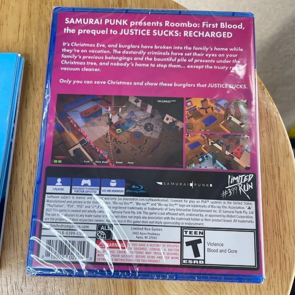 Roombo First Blood (Sony PlayStation 4). Brand New + GOLD Card‎ #396. LRG. PS4